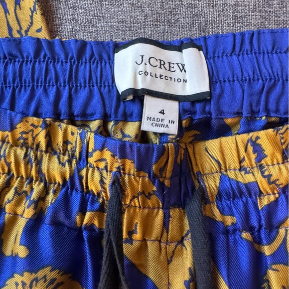 J. Crew Collection Silk Twill Relaxed Pants in Sleepy Lions Print - Picture 6 of 8